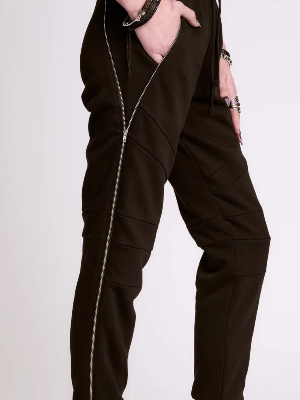 Midnight Hour Women’s Men’s Black Side Zip Zipper Jogger Pants Sweats Sweatpants